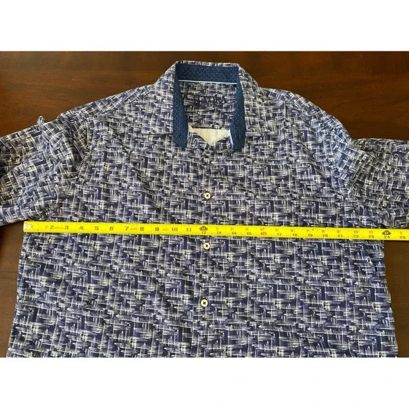 Cuadra Style Legacy Blue Graphic Print Long Sleeve Shirt Mens‎ Size XL
